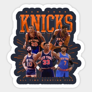 New York Knicks All Time Starting Five Sticker